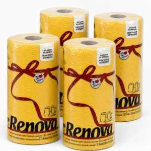 Zestaw 4 ręczników kuchennych Renova Żółty Compact 2-warstwowych 120 arkuszy