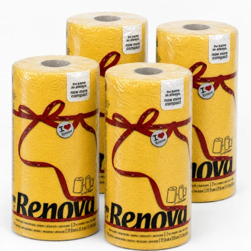 Zestaw 4 żółtych ręczników kuchennych Renova Compact – zdjęcie główne