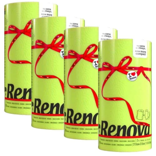 Zestaw 4 limonkowych ręczników kuchennych Renova Compact – zdjęcie główne