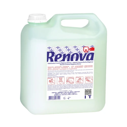 Mydło w płynie Renova Higiene Extra zapachowe 5L – kanister na białym tle